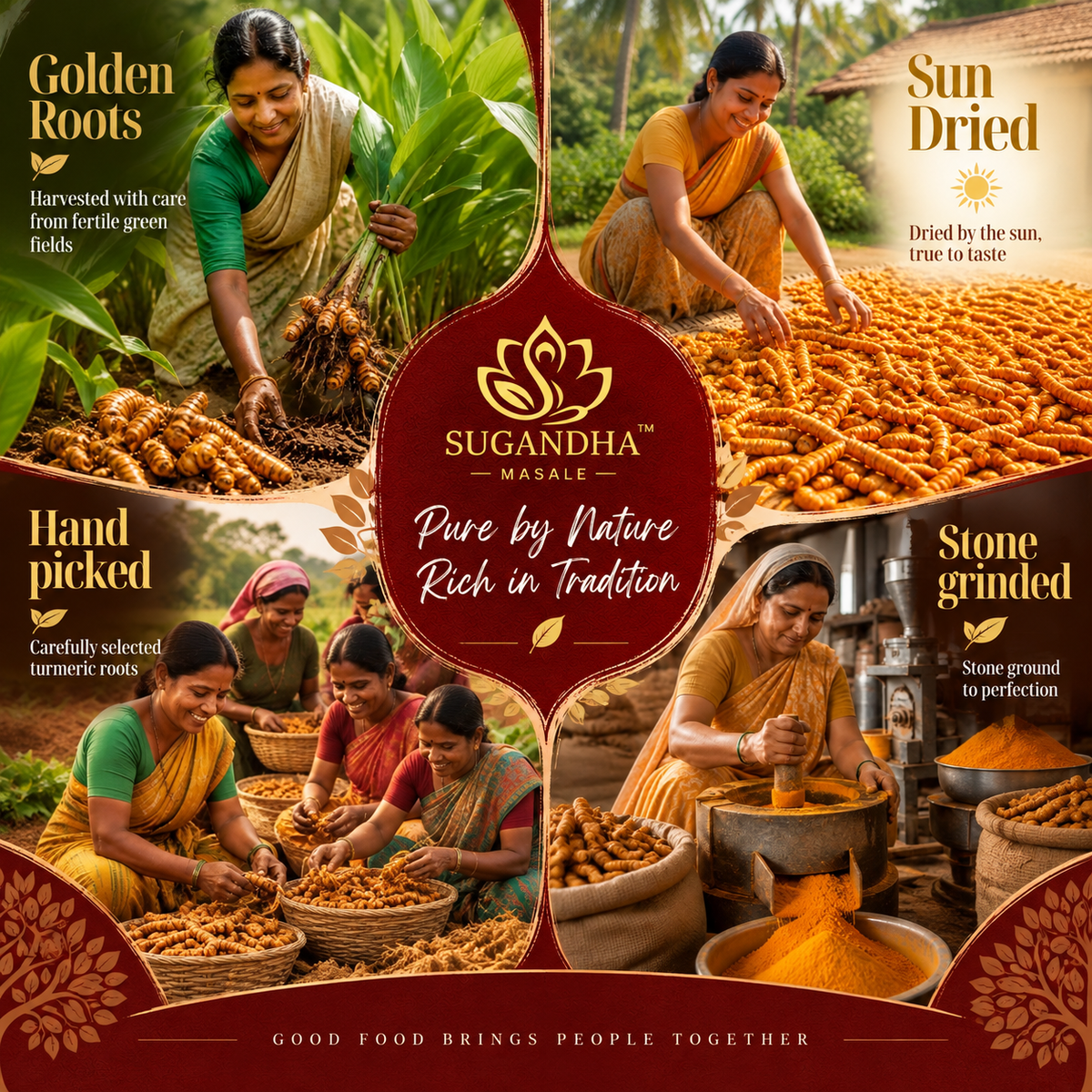 Sugandha Masale Spice Combo Pack – Turmeric (Haldi), Coriander (Dhania) & Red Chilli (Lal Mirch) Powder | 100g Each | Total 300g